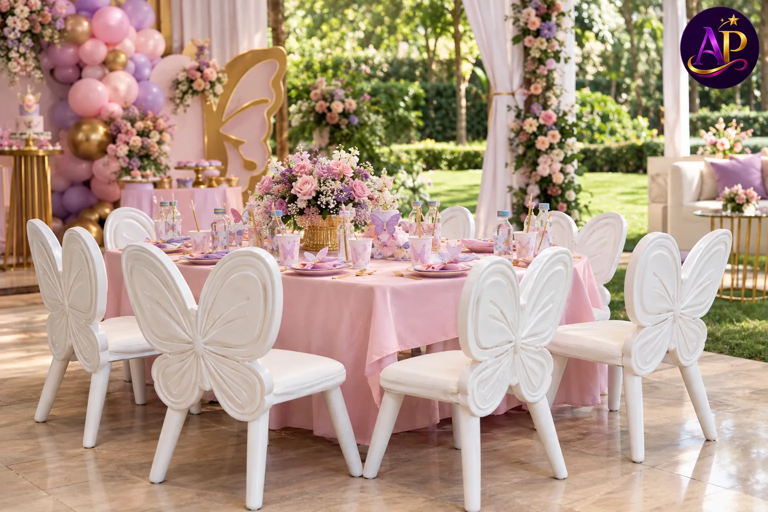 Kiddie Butterfly Seat arranged at a premium children's birthday party
