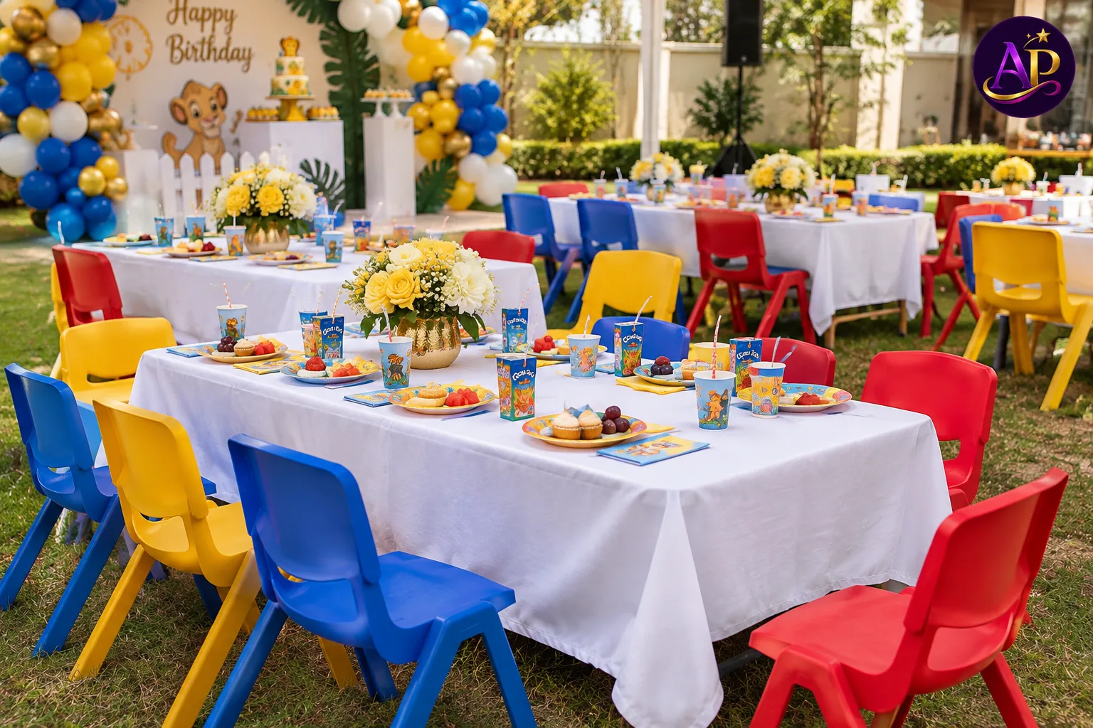 Kiddie rectangular table dressed in premium linen for hire in Nairobi
