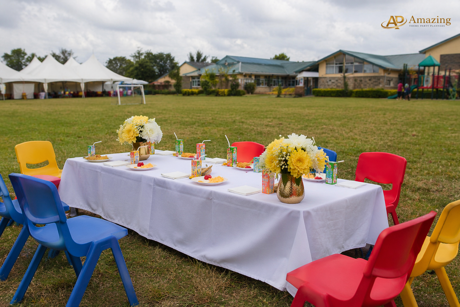 Kiddie Rectangular Table Dressed in Premium Linen
