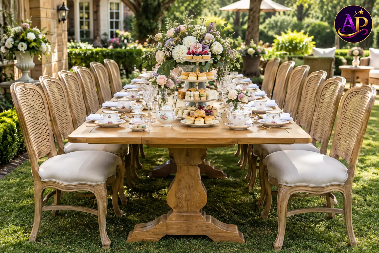 Large Victorian Tea Table styled for an elegant luxury afternoon tea event in Nairobi