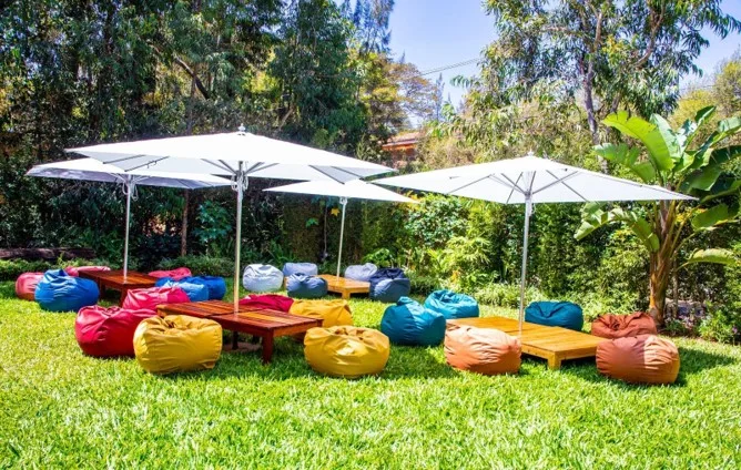 Leather Bean Bag for hire Nairobi outdoor event lounge seating