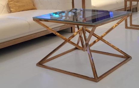 Medium Gold Diamond Coffee Stool