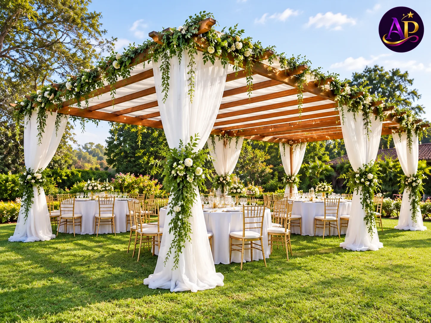 Pergola Tent 6×6m with Greenery