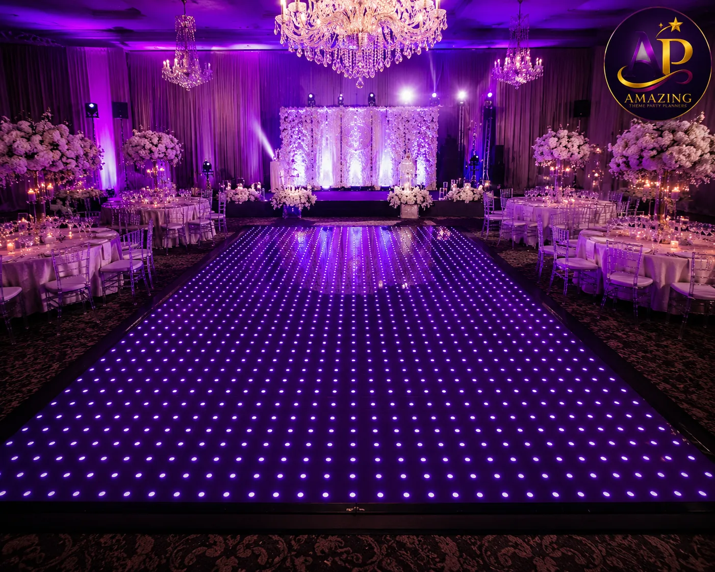 Pixel Dance Floor Hire Nairobi with programmable LED pixel lighting for luxury weddings and events.