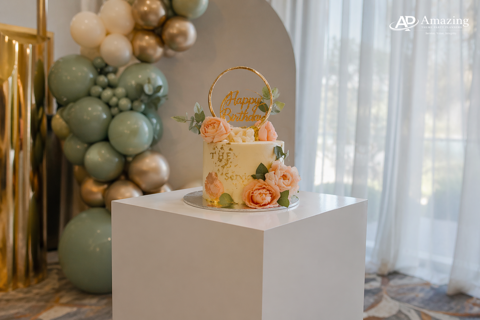 Cake plinth display stand by Amazing Theme Party Planners Nairobi event cake setup