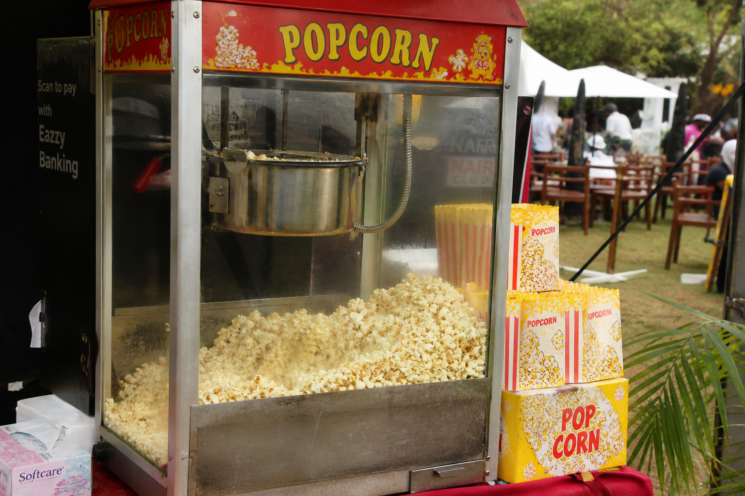 popcorn machine hire Nairobi commercial popcorn setup event fresh popcorn