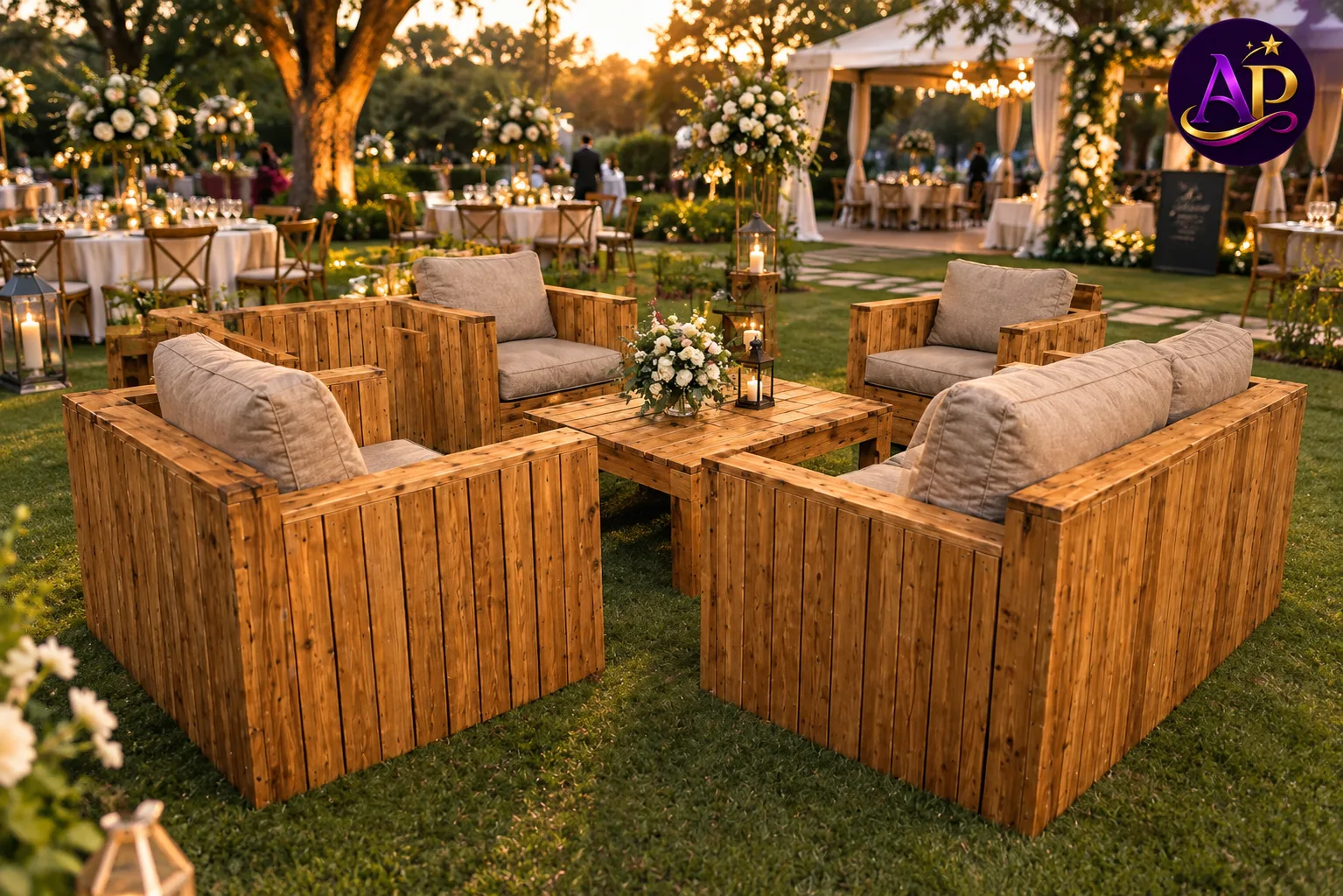 Premium Brown Anganga Lounge Set at a luxury Nairobi wedding