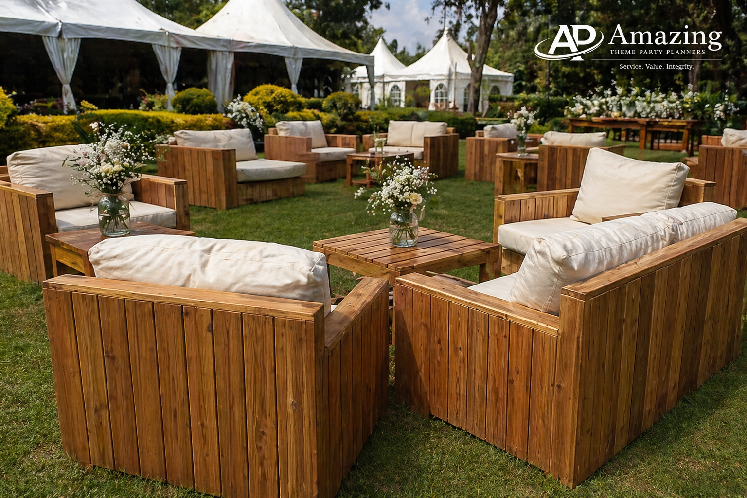 Premium Brown Pallet Lounge Set