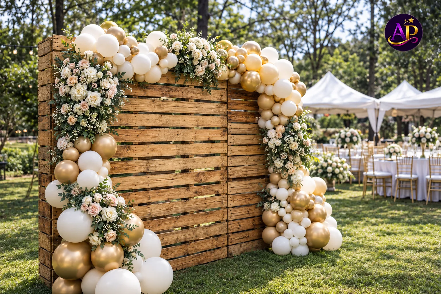 Premium Rustic Anganga Backdrop Photo Wall at a luxury Nairobi wedding