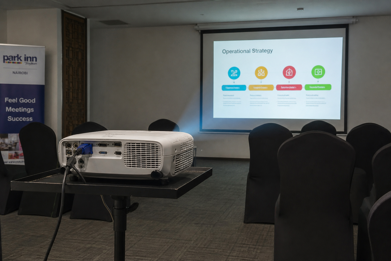 projector hire Nairobi corporate conference projector and screen setup