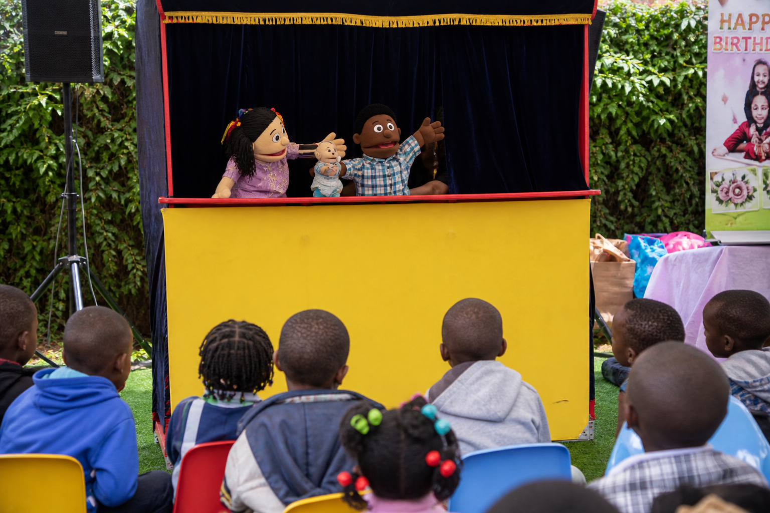 puppet show hire Nairobi kids party puppet theatre performance