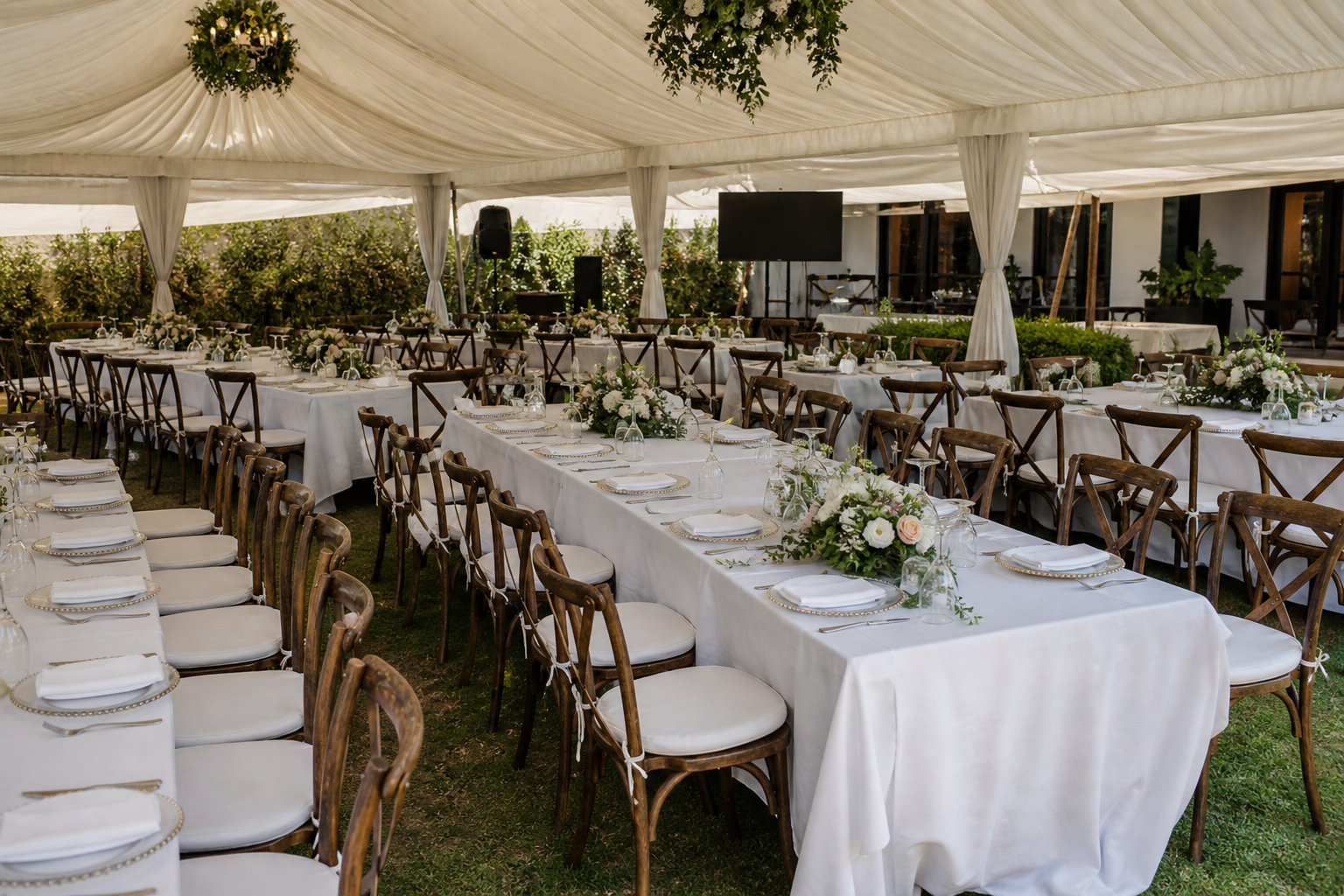 trestle table hire Nairobi rectangular event tables setup