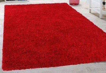 Red Fluffy Statement Carpet (2x1m)