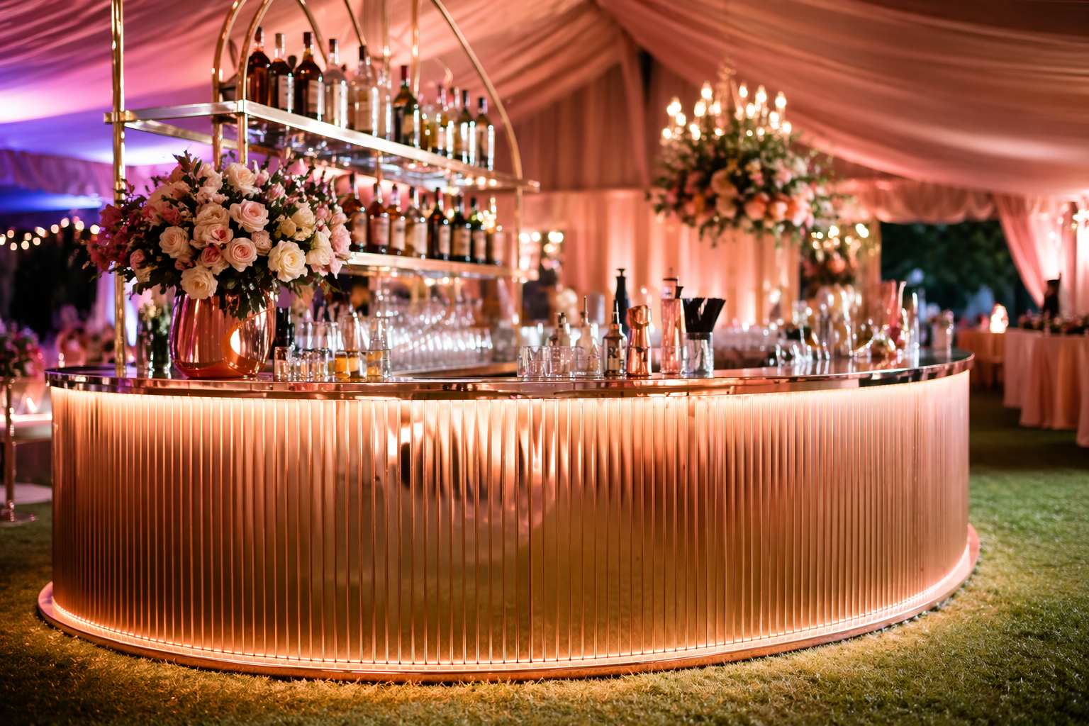 Rose Gold LED Bar Counter