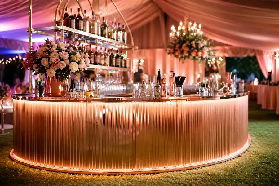 Rose gold LED bar by Amazing Theme Party Planners Nairobi event