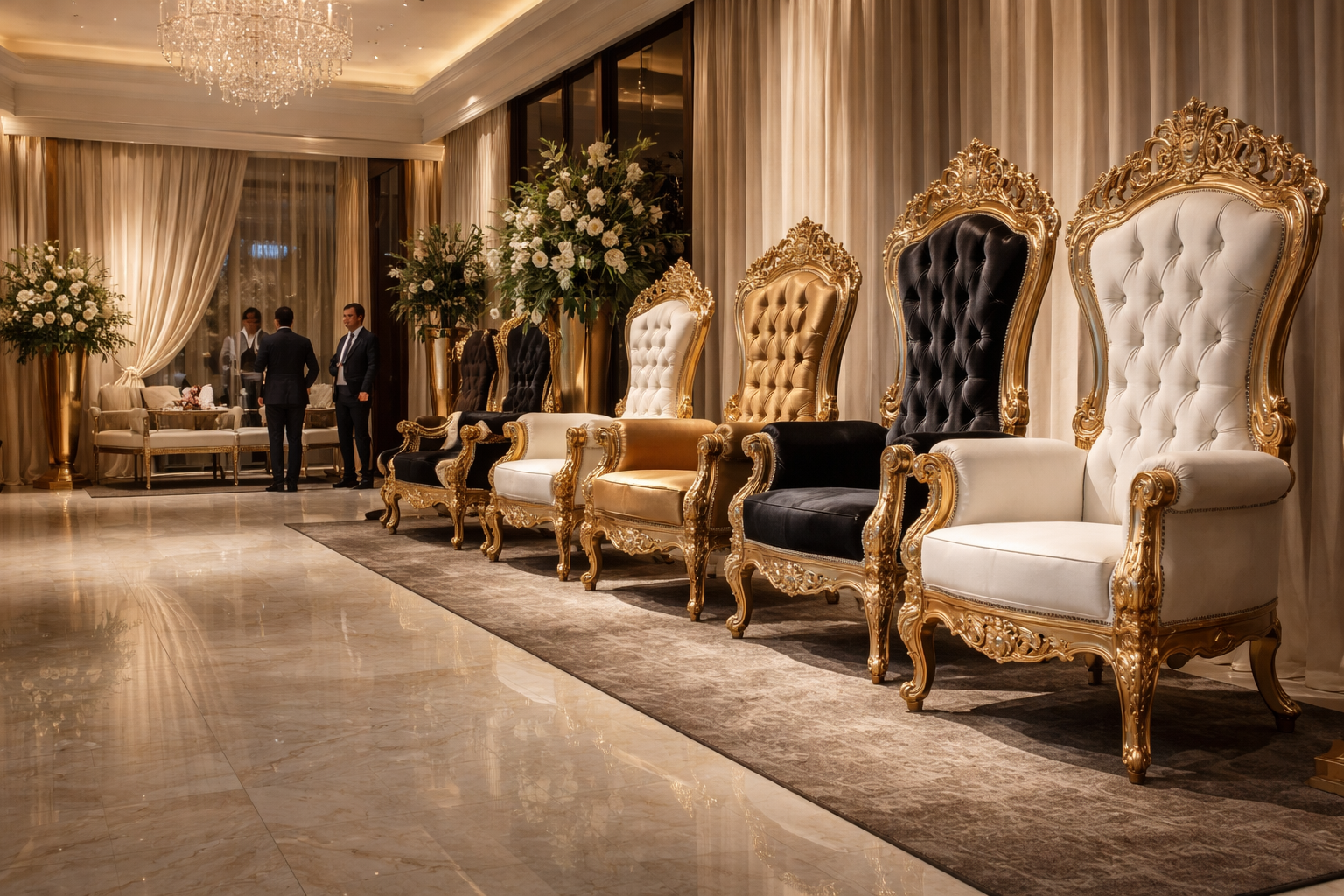 Royal throne chair for hire in Nairobi — Amazing Theme Party Planners