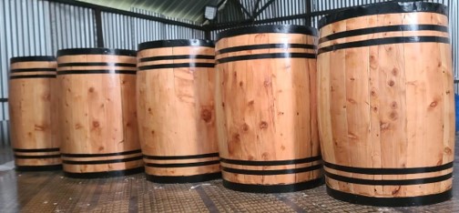 Rustic Barrel Cocktail Table