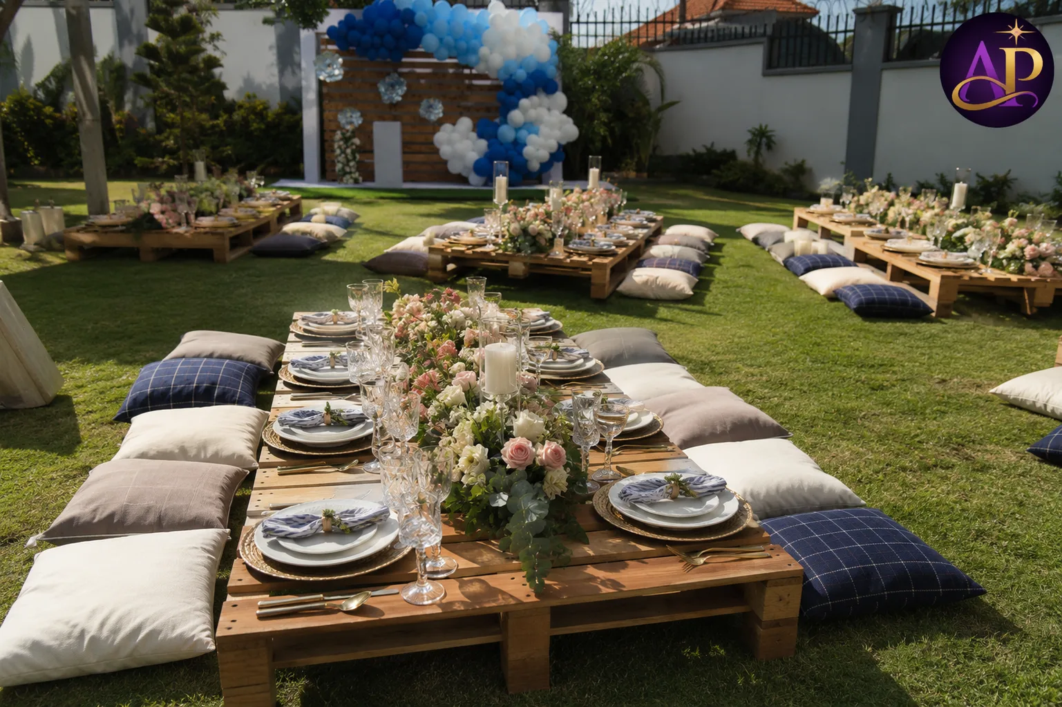 Rustic Picnic Table Hire Nairobi for luxury outdoor picnics and garden events.