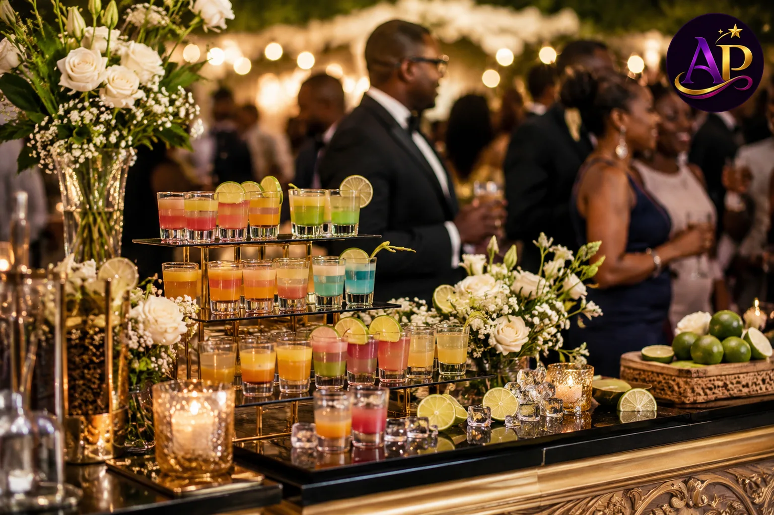Shot Glass Hire Nairobi at a luxury cocktail reception.