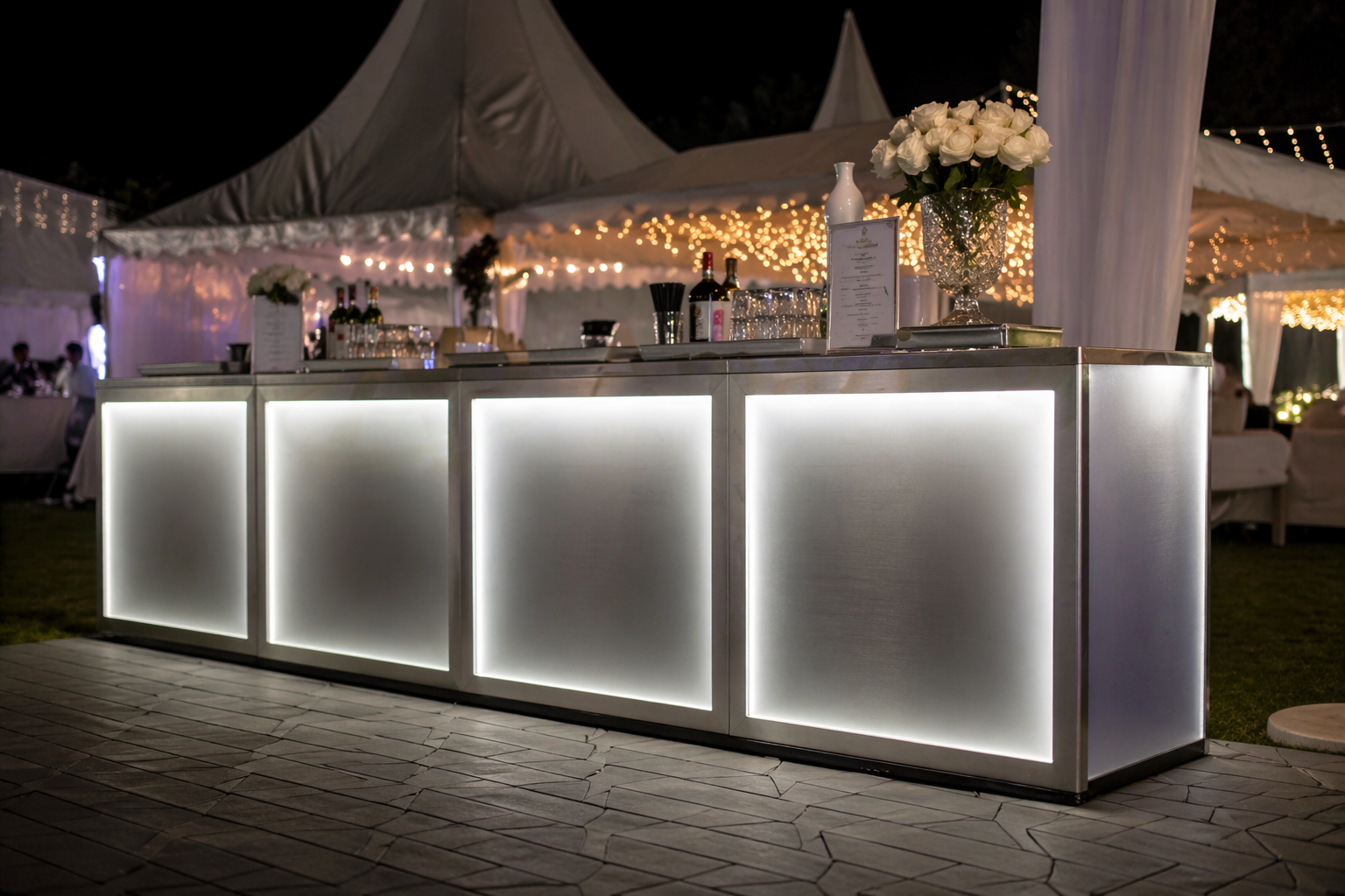 Silver LED Bar Counter