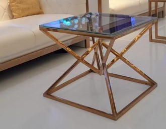 Small Gold Diamond Accent Stool