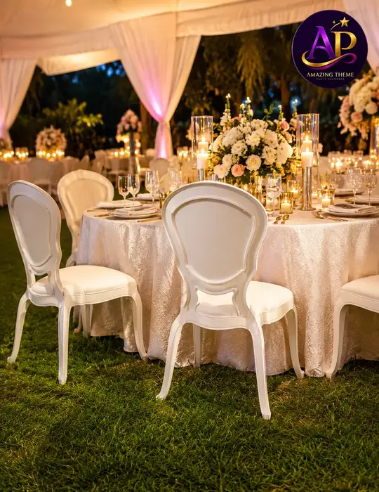 Vogue Chair Hire Nairobi luxury wedding seating setup with elegant event styling.