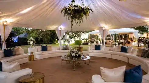 Frame tent erected for outdoor wedding in Nairobi