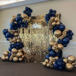 2x2m Shimmer Wall & Dual-Tier Cake Pedestal